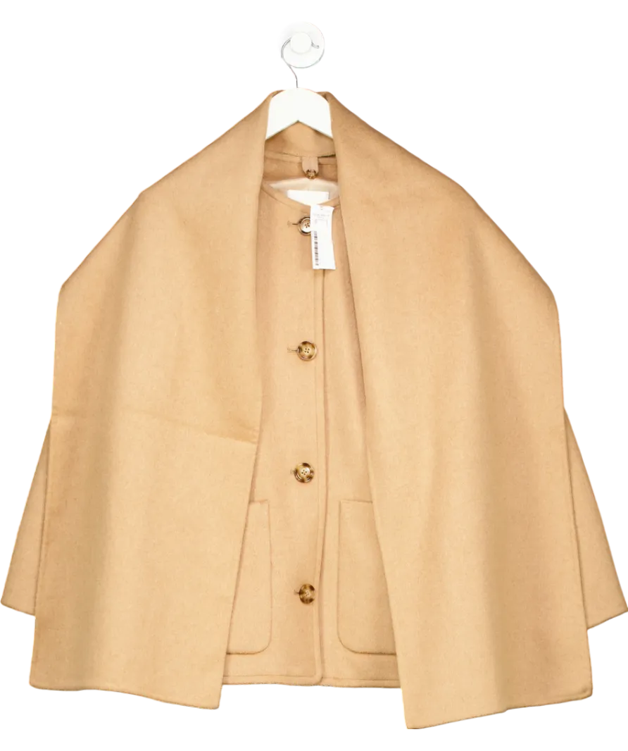 Abercrombie & Fitch Beige Removable Scarf Wool-blend Coat UK S