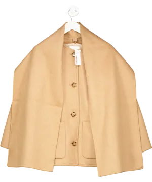 Abercrombie & Fitch Beige Removable Scarf Wool-blend Coat UK S