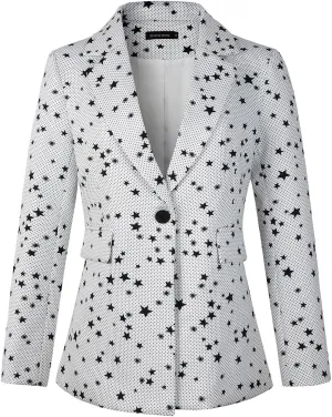 Beninos Womens Long Sleeve Casual One Button Blazer Jacket