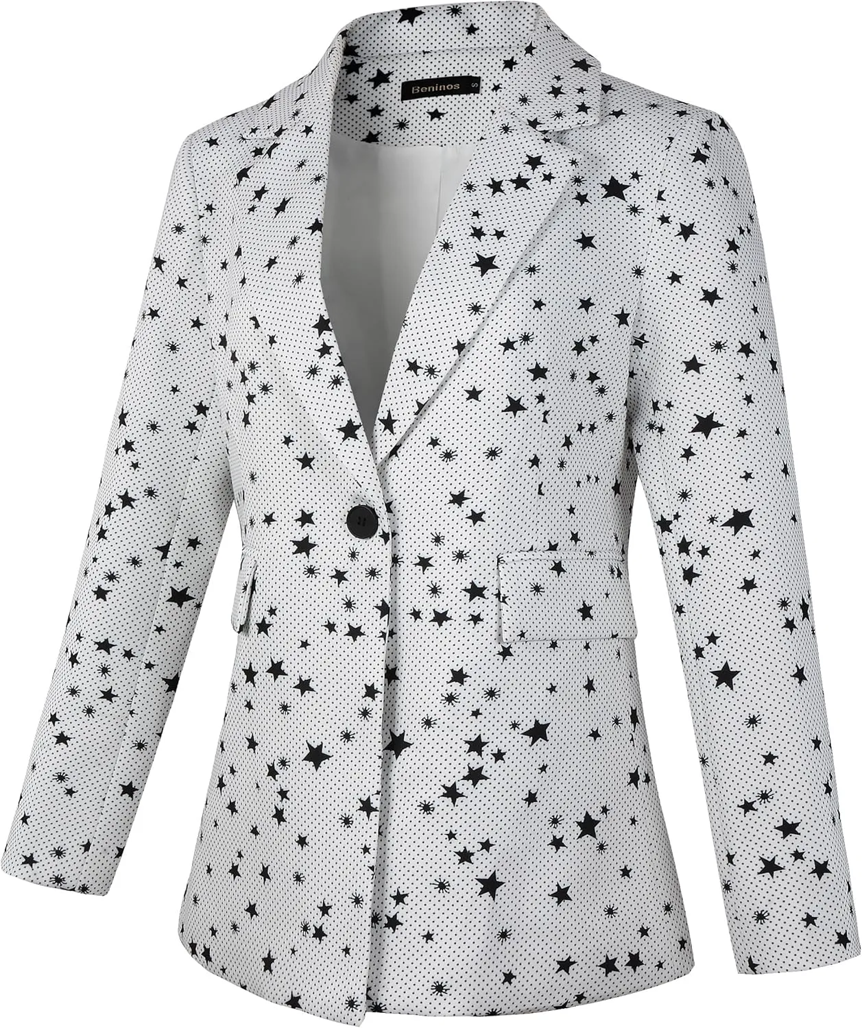Beninos Womens Long Sleeve Casual One Button Blazer Jacket