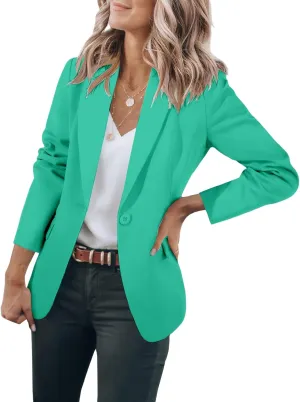 Blazers for Women Business Casual Open Front Long Sleeve Notch Lapel Office Blazer Jacket Work Office Suit Jackets Top