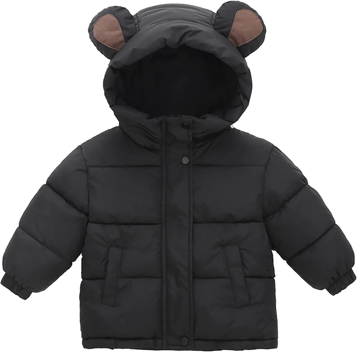 Children's Down Padded Jacket Short Winter Outerwear for Boys Girls Kids Unisex Basic Cute Bear Ear Clothes Top