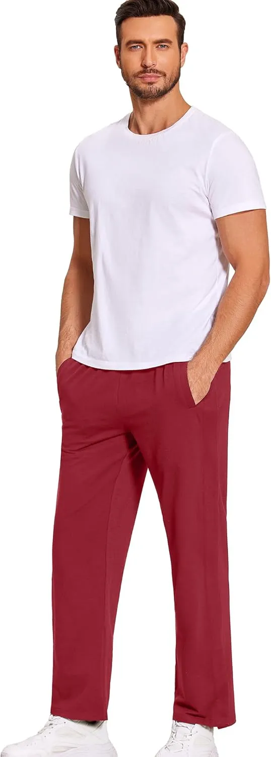 Deyeek Men's Tear Away Pants 2 Side Snap Open Bottom Sweatpants Loose Fit Casual Post Surgery Pants with Pockets