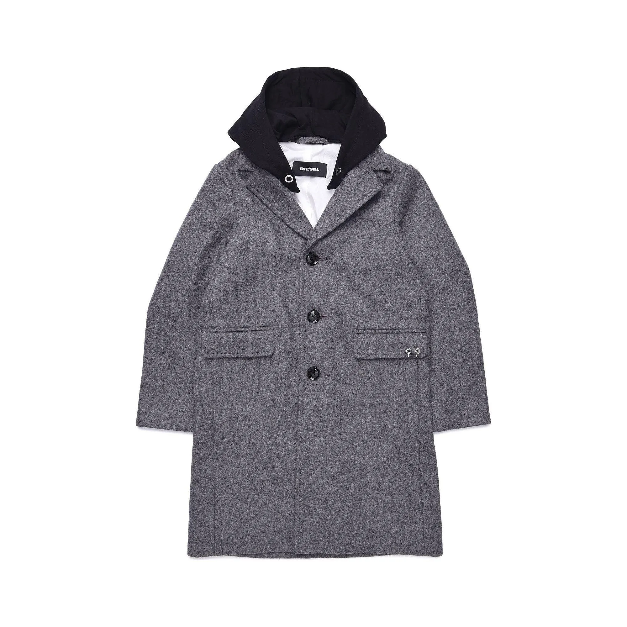 Diesel Boys Long Coat with Detachable Hood