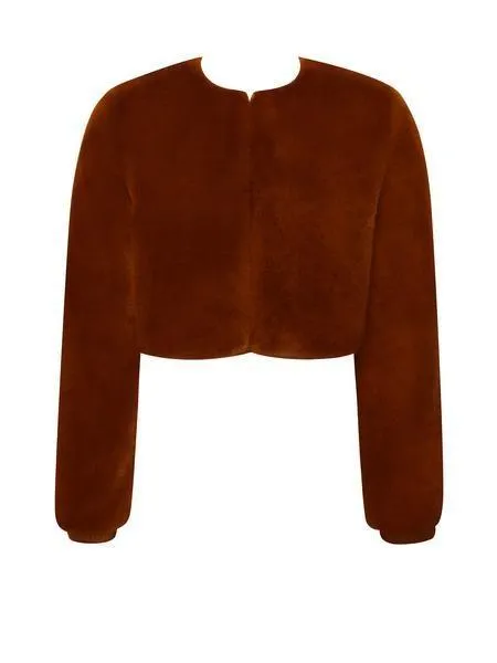 EUPHORIA FUR JACKET - BURNT ORANGE