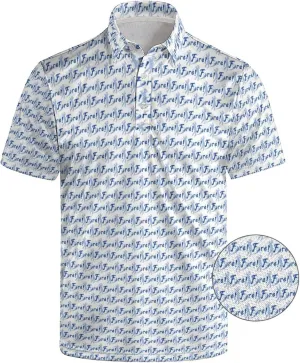 Funny Polo Shirt for Men Fashion Print Short Sleeve Golf Polos Shirts Quick Dry Performance Summer Shirt Golf Outfits