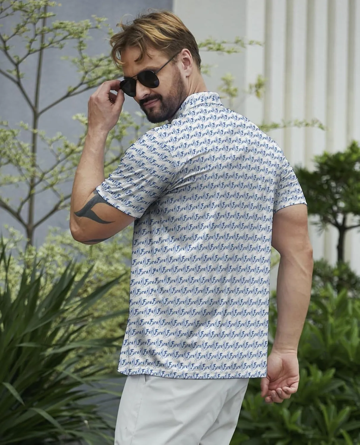 Funny Polo Shirt for Men Fashion Print Short Sleeve Golf Polos Shirts Quick Dry Performance Summer Shirt Golf Outfits
