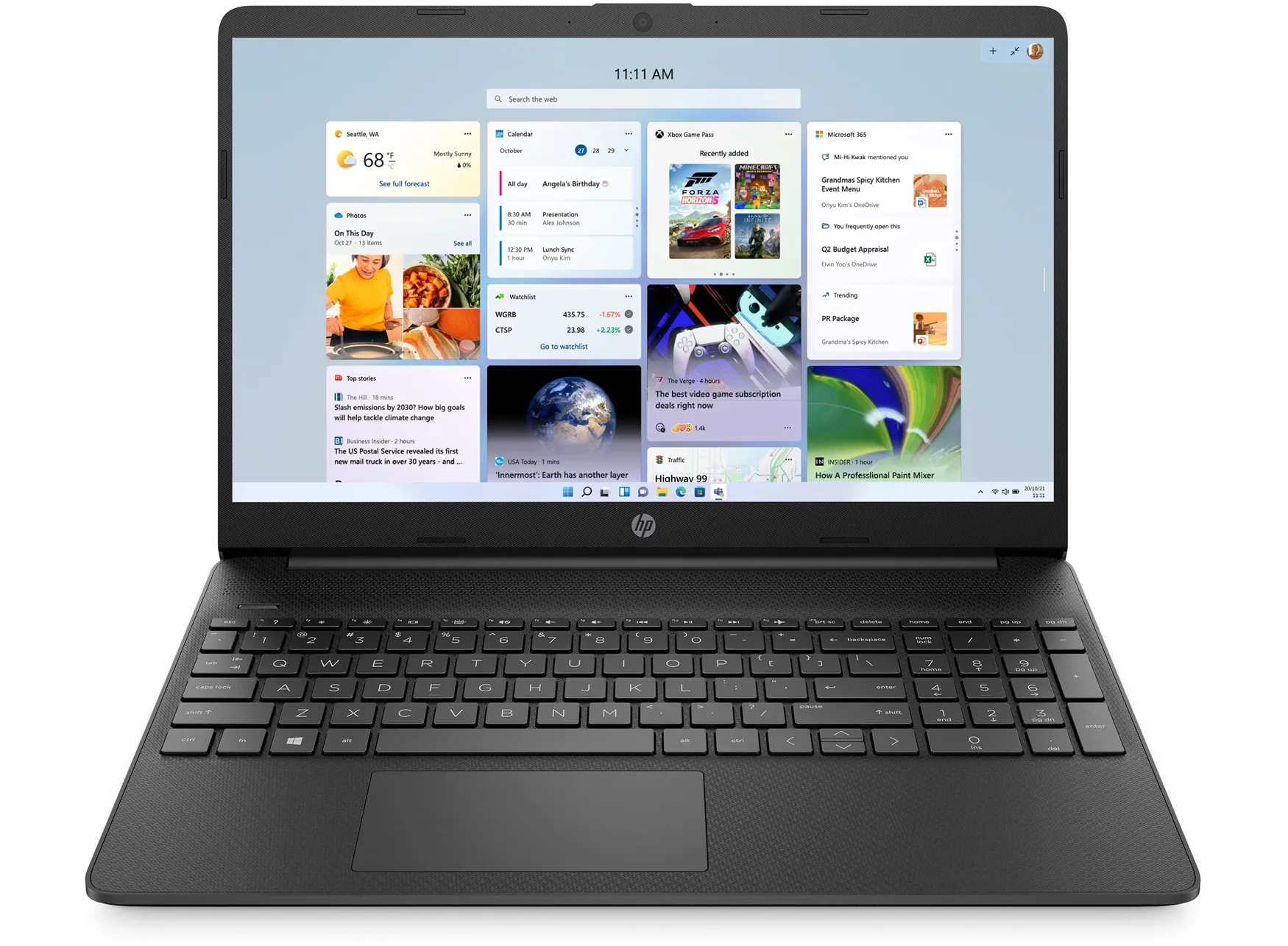HP Laptop 15s-fq - Intel Quad-Core 16GB RAM 256GB SSD Windows 11 Home 15.6" FHD Screen