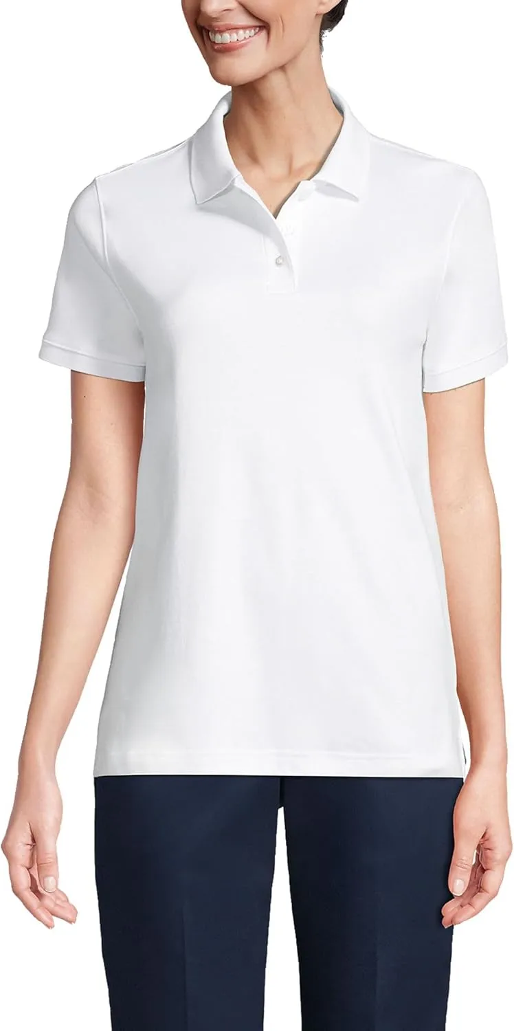 Lands' End School Uniform Women's Short Sleeve Interlock Polo Shirt