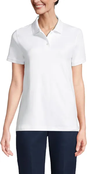Lands' End School Uniform Women's Short Sleeve Interlock Polo Shirt