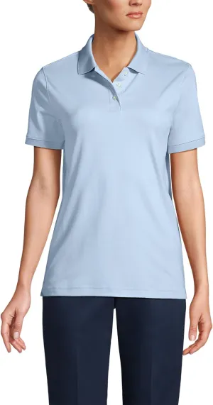 Lands' End School Uniform Women's Short Sleeve Interlock Polo Shirt