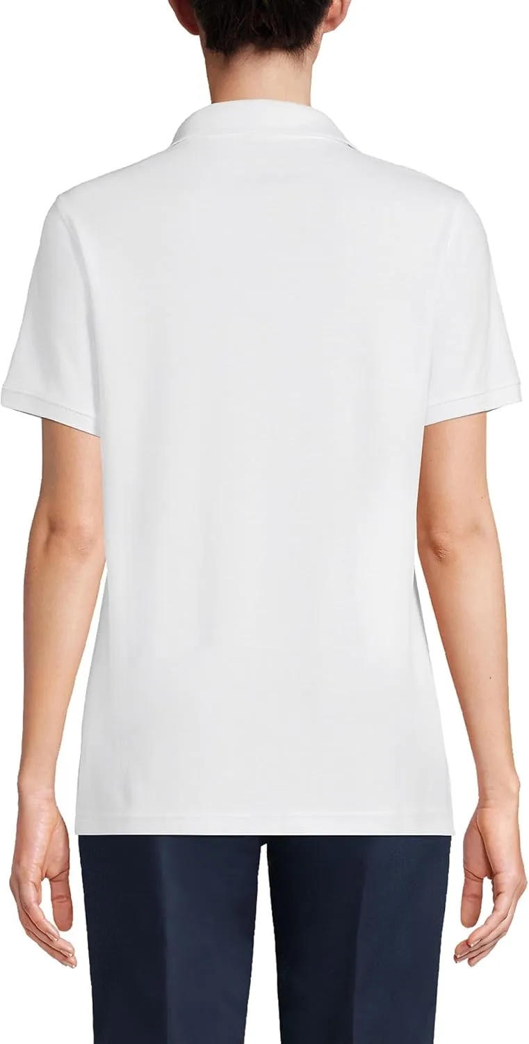 Lands' End School Uniform Women's Short Sleeve Interlock Polo Shirt