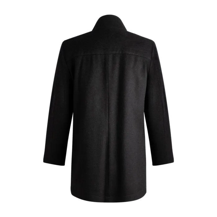 Leo Chevalier Mens Viyella Cashmere Blend 6 Button Black Coat