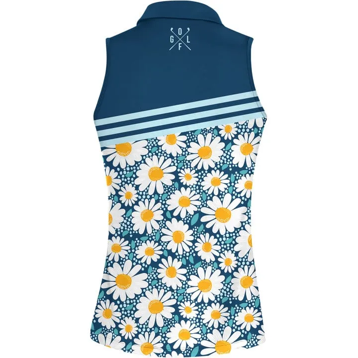 Life Is Short Swing Hard Daisy Women Short Sleeve Polo Shirt Sleeveless Polo Shirt