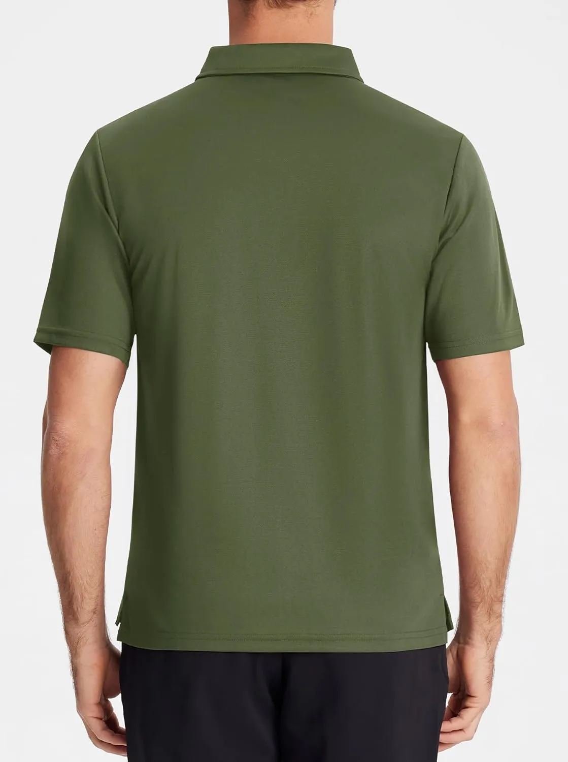 MAGCOMSEN Polo Shirts for Men with Pocket Short Sleeve Collared Golf Shirts Quick Dry Pique Performance Athletic Summer