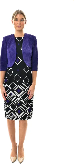 Maya Brooke Women's Knee Length Sheath Dress and 3/4 Sleeve Jacket 2-Piece Set