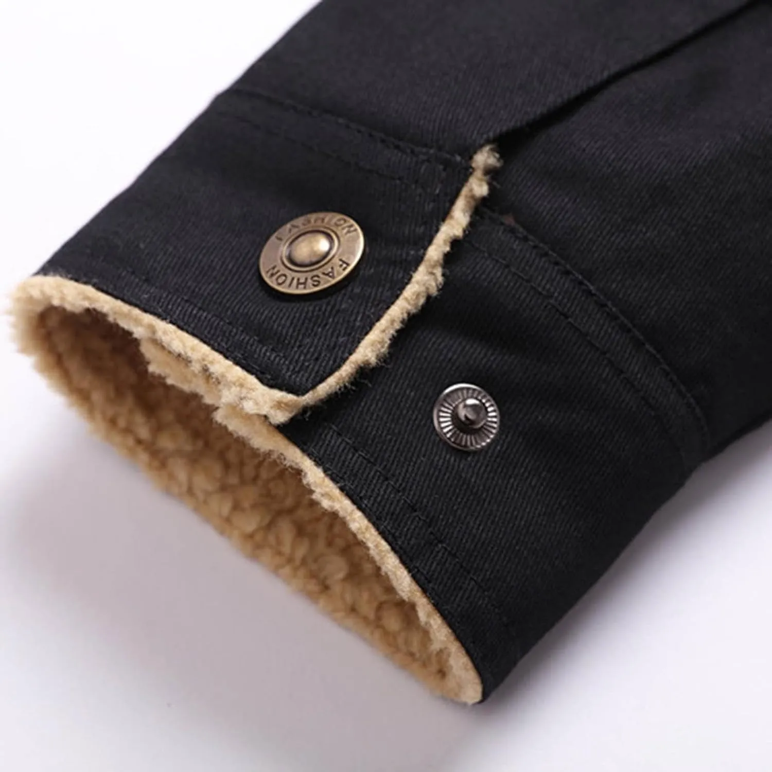 Men's Cotton Army Jacket Winter Sherpa Fleece Lined Cargo Jacket Coat Parka Winter Work Jacket
