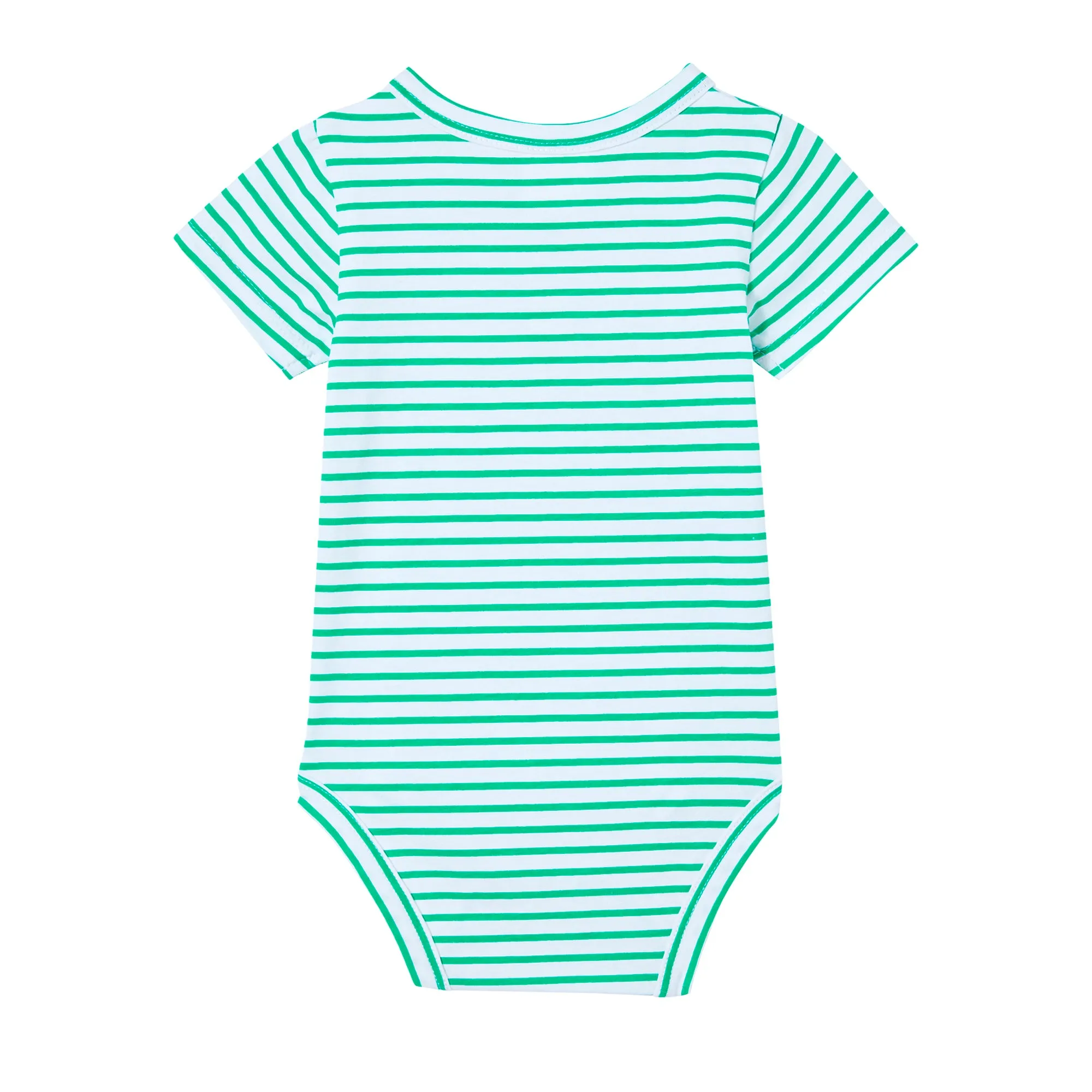 Milky Green Stripe Bubbysuit - Green Mini Stripe