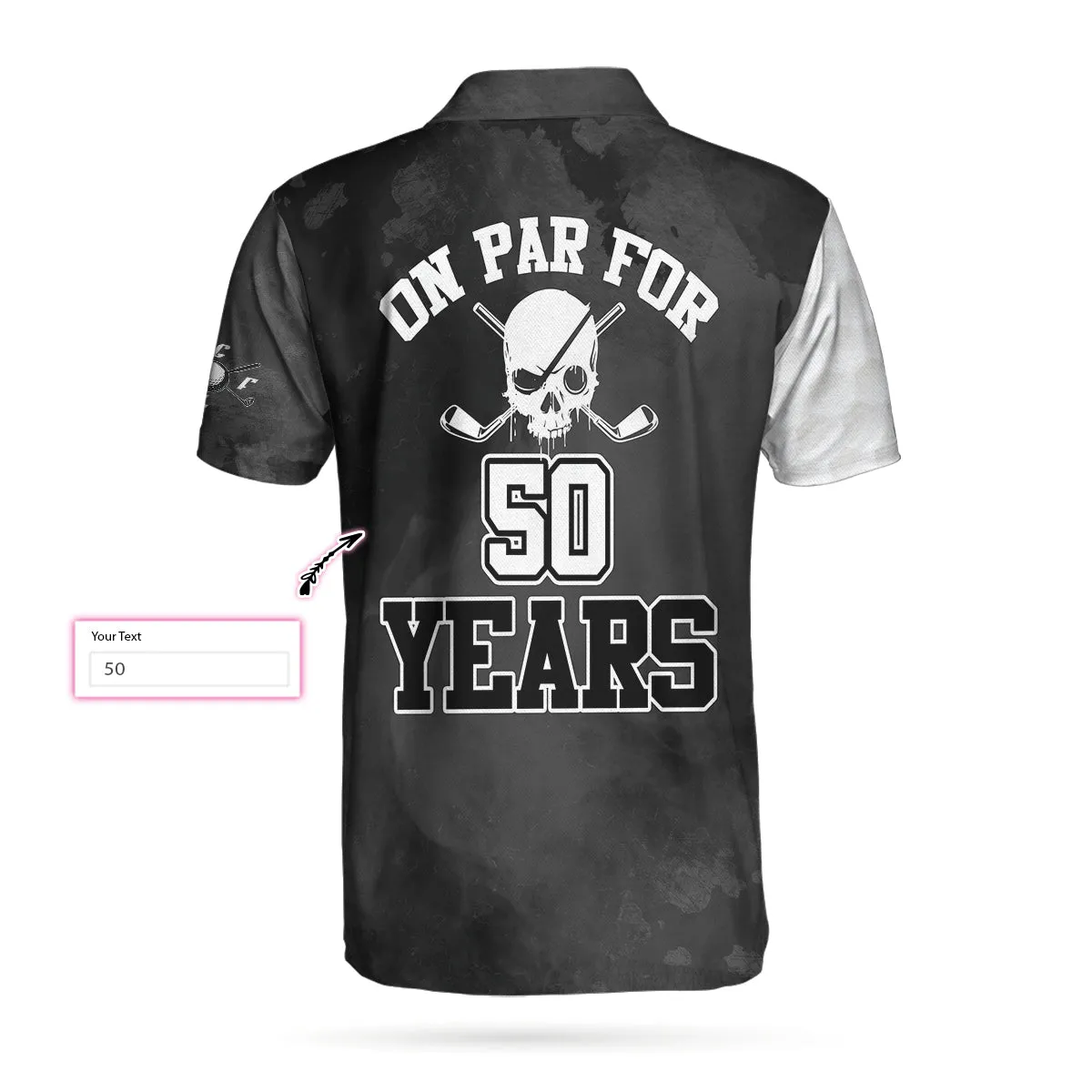 On Par For Years Golf Short Sleeve Custom Polo Shirt, Personalized Skull Black And White Golf Shirt For Men Coolspod