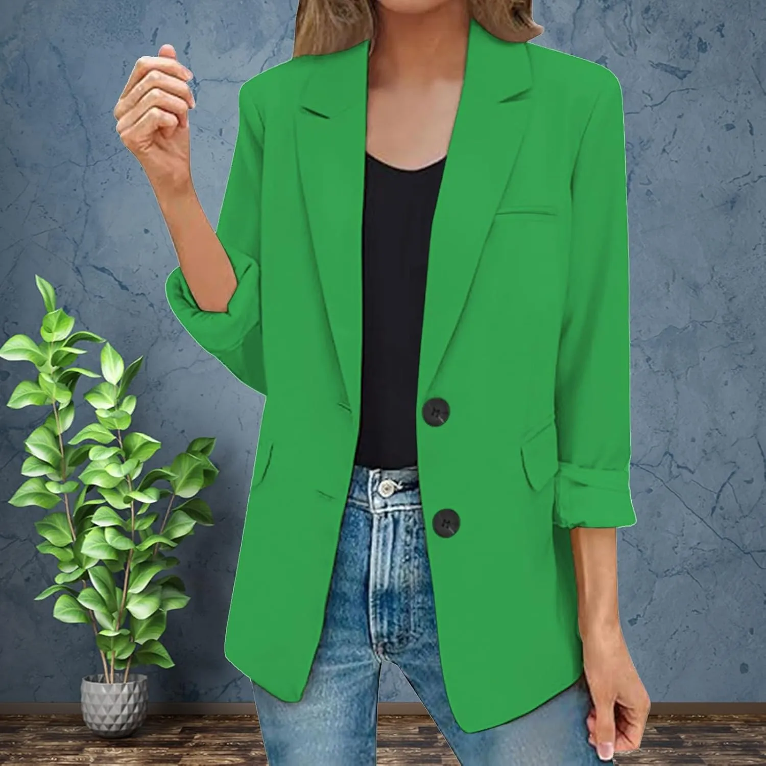 Oversized Blazers for Women 2025 Fashion Business Work Casual Suit Jacket Long Sleeve Open Front Buttons Lapel Coat