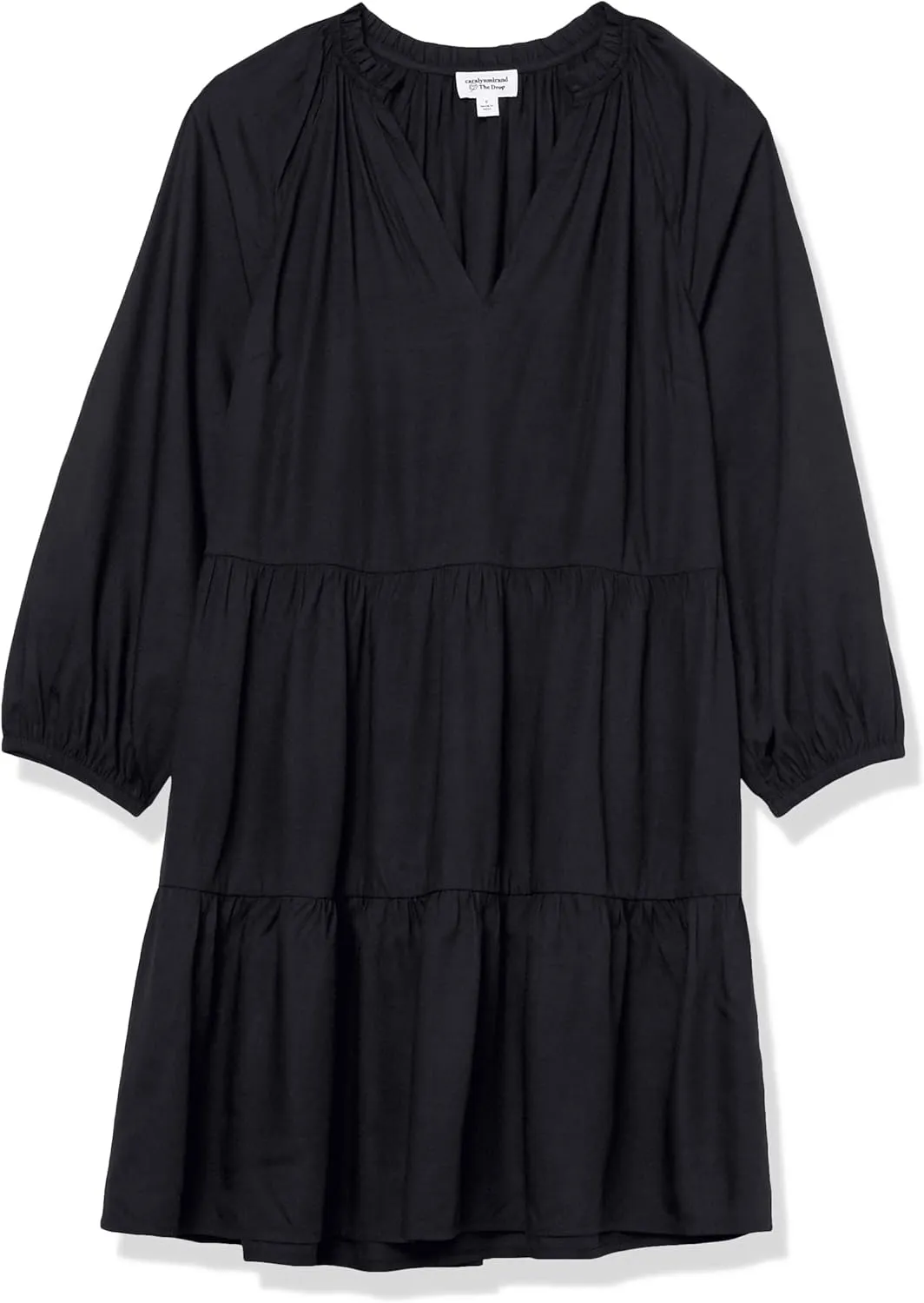 The Drop Women's @Caralynmirand Ruffle-Neck Tiered Mini Dress