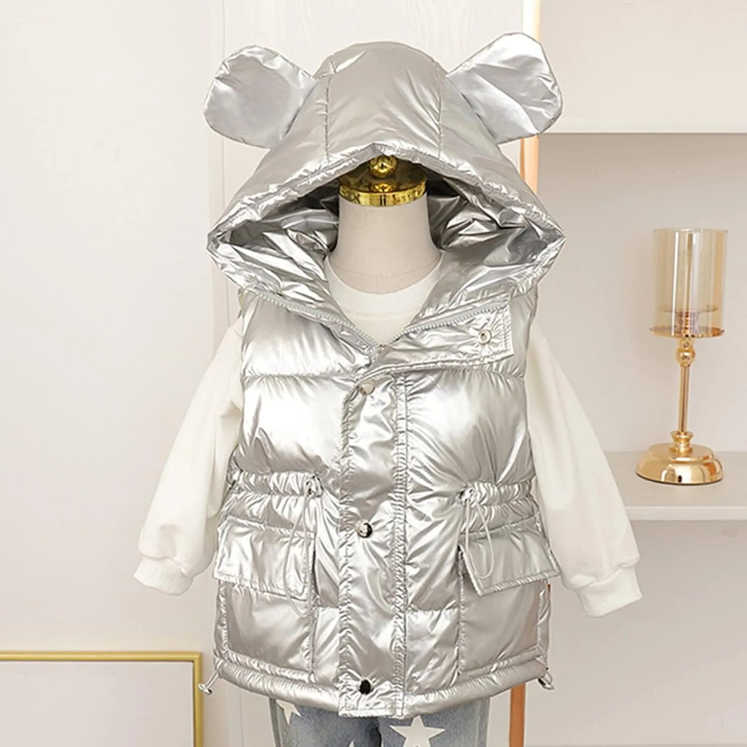 Toddler Boys Girls Autumn Winter Jacket Sleeveless Waistcoat Warm Puffer Jacket Outwear Kids Fall Sleeveless Coats