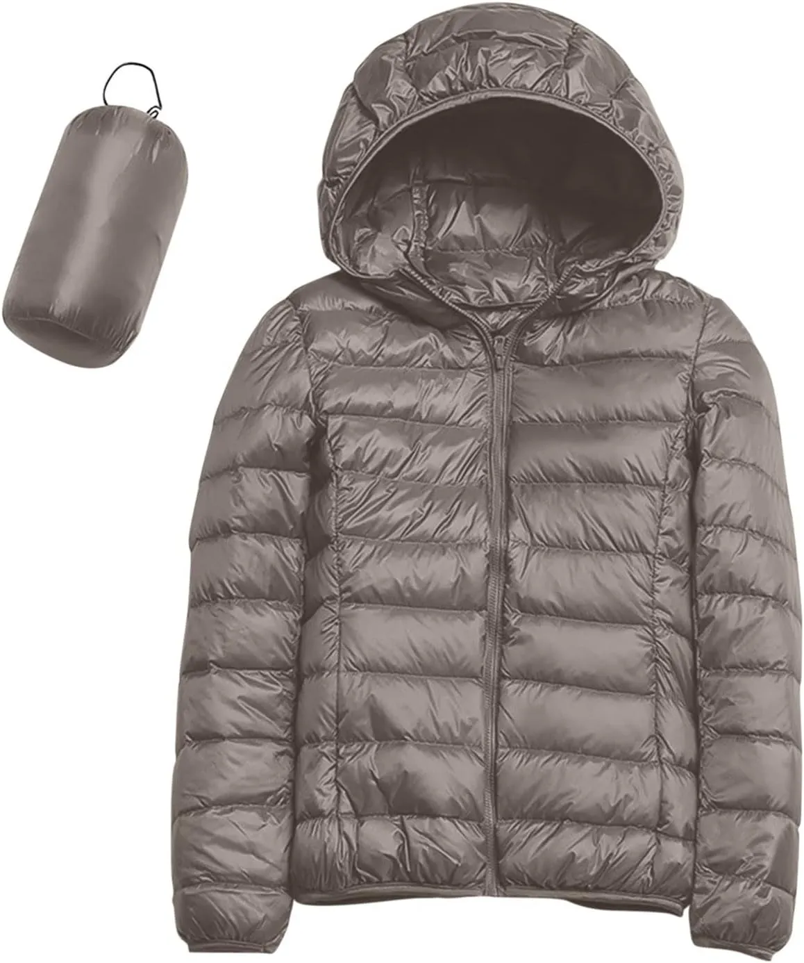Womens Warm Lightweight Puffer Jackets Fashion Solid Color Waterproof Quilted Coats White Duck Down Casual Outerwears